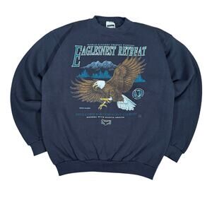Vintage Eaglesnest Retreat Eagle Wildlife Graphic Sweatshirt Tultex XL USA
